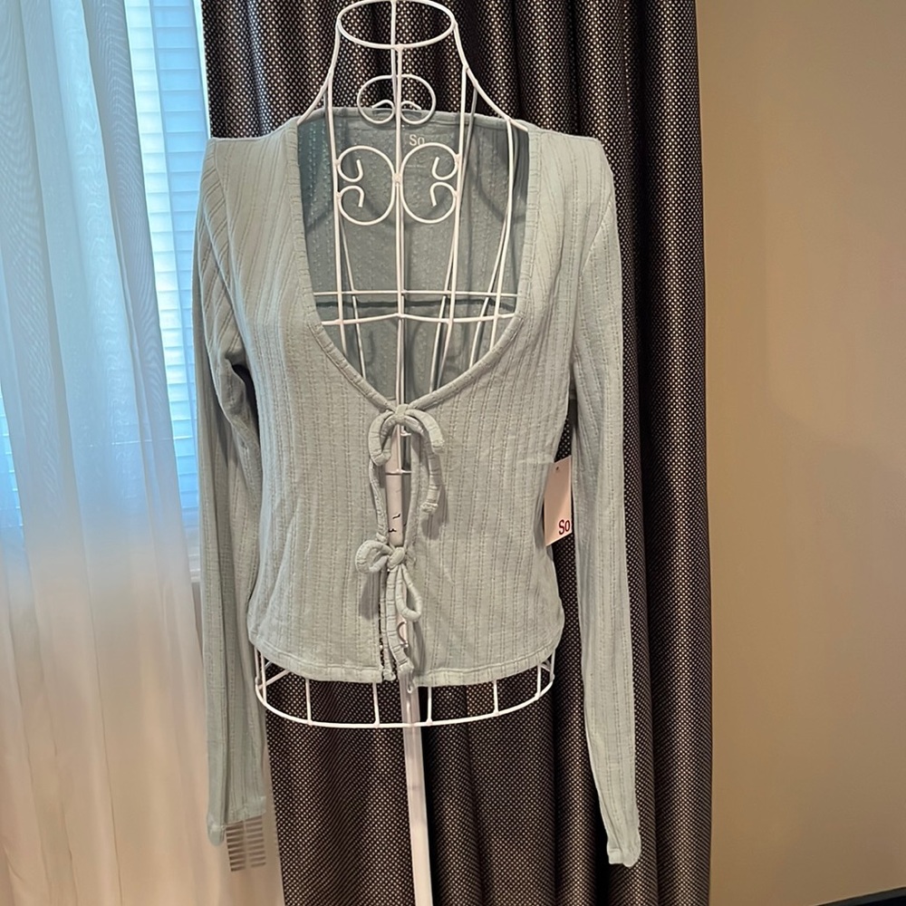 Long sleeve tie front cardigan